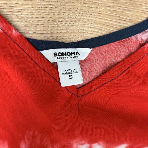 3/$30 - NWT - SONOMA - Red and Blue Tie-Dye Sleeveless Dress - Picture 2 of 6